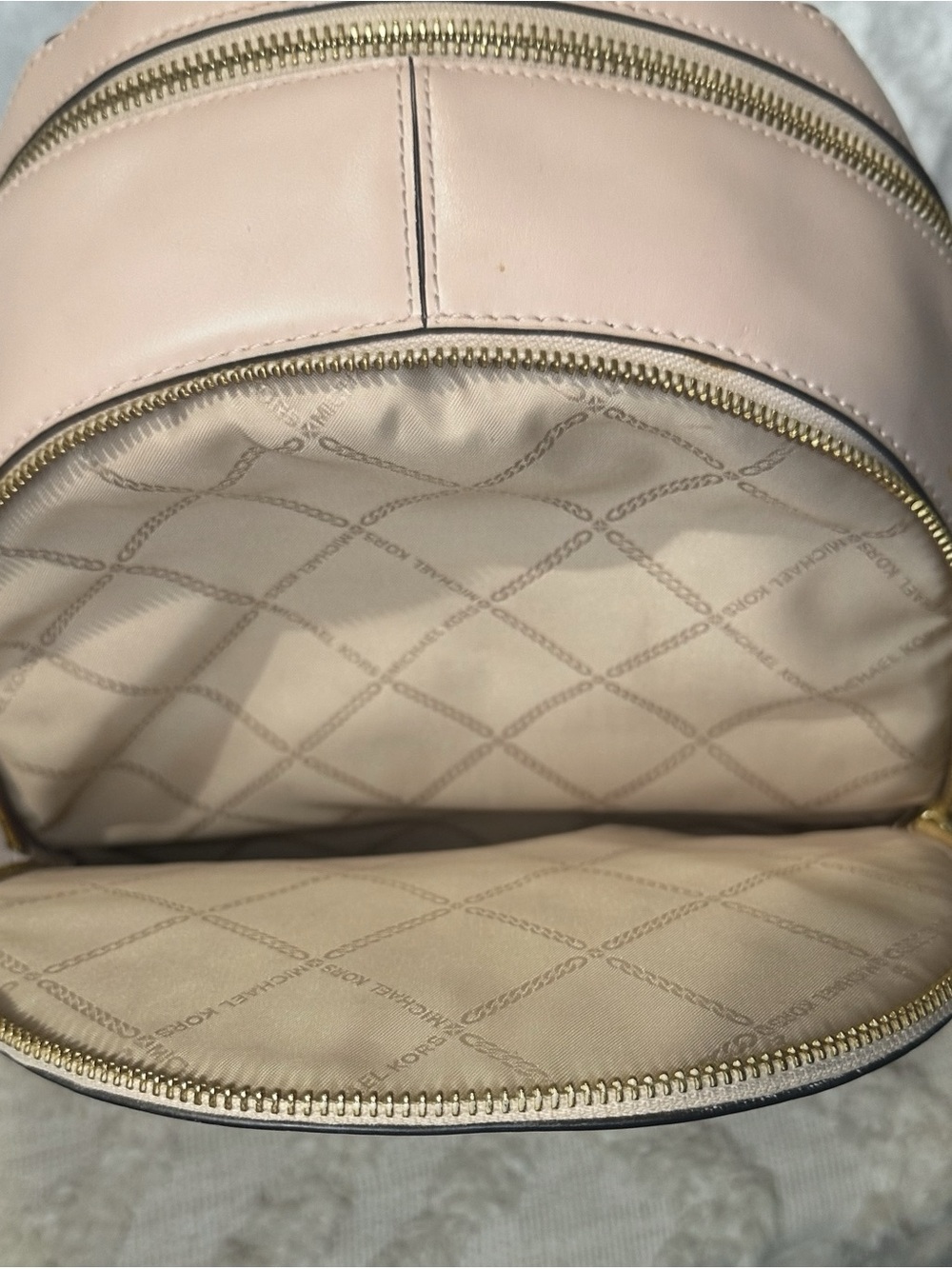 Michael Kors Studded Leather Backpack Blush Nude Medium Rhea Style - Picture 5 of 7